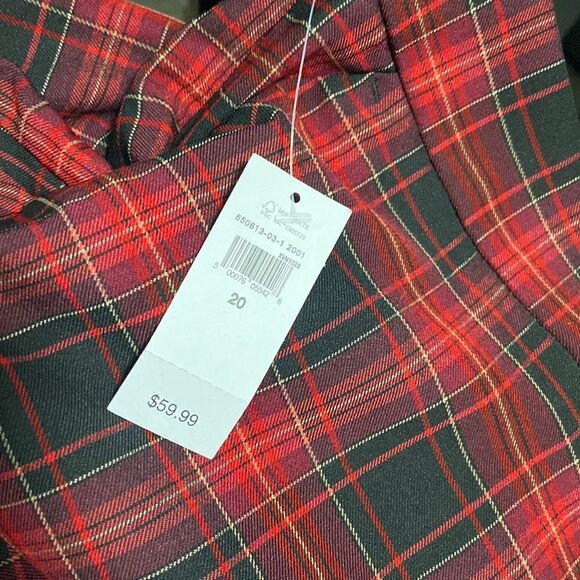 NWT GAP Red Plaid High Rise Skinny Ankle Pants 20 Punk Academia Grunge Y2K - Picture 9 of 10